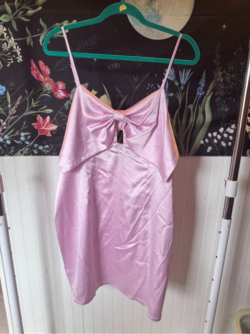 Silky Pink Bow-Front Slip Dress wild fable